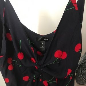 Aqua cherry dress
